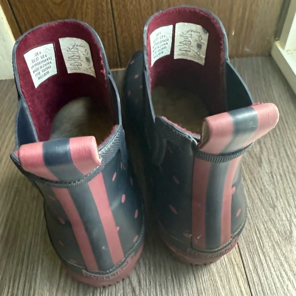 Joules Wellibob‎ Polka Dot Rain Boots woman's size 6